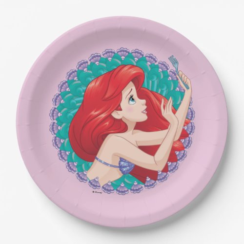 Ariel in Seashell Frame Paper Plates