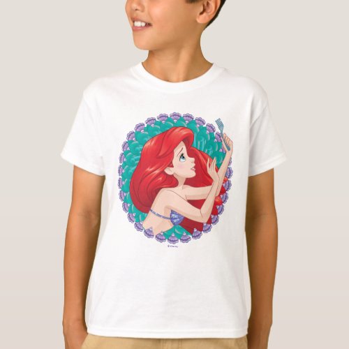 Ariel in Seashell Frame T_Shirt