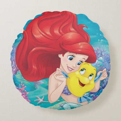 Ariel  Make Time For Buddies Round Pillow