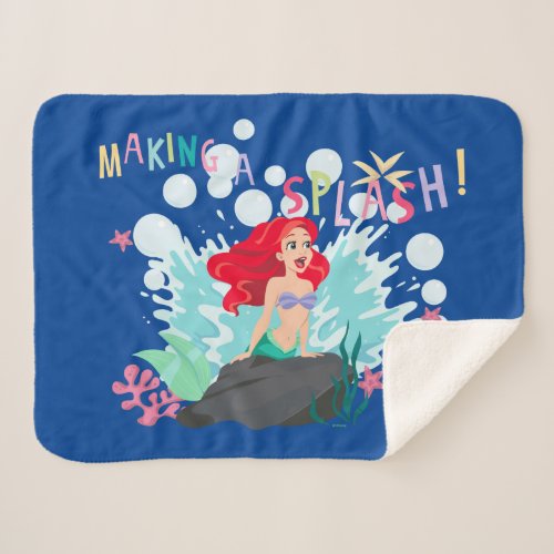 Ariel  Making A Splash Sherpa Blanket