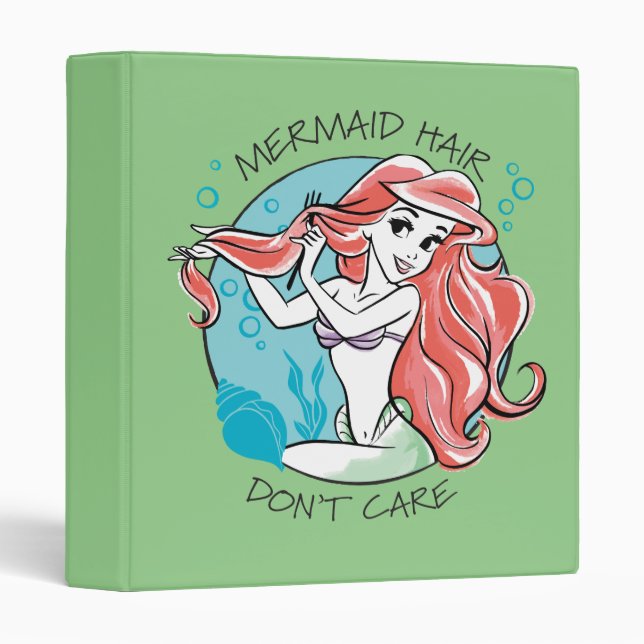Ariel "Mermaid Hair Don't Care" 3 Ring Binder (Front/Spine)