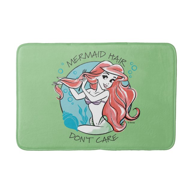 Ariel "Mermaid Hair Don't Care" Bath Mat (Front)