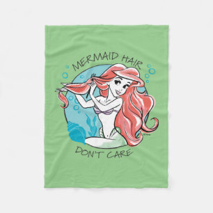 Ariel "Mermaid Hair Don't Care" Fleece Blanket