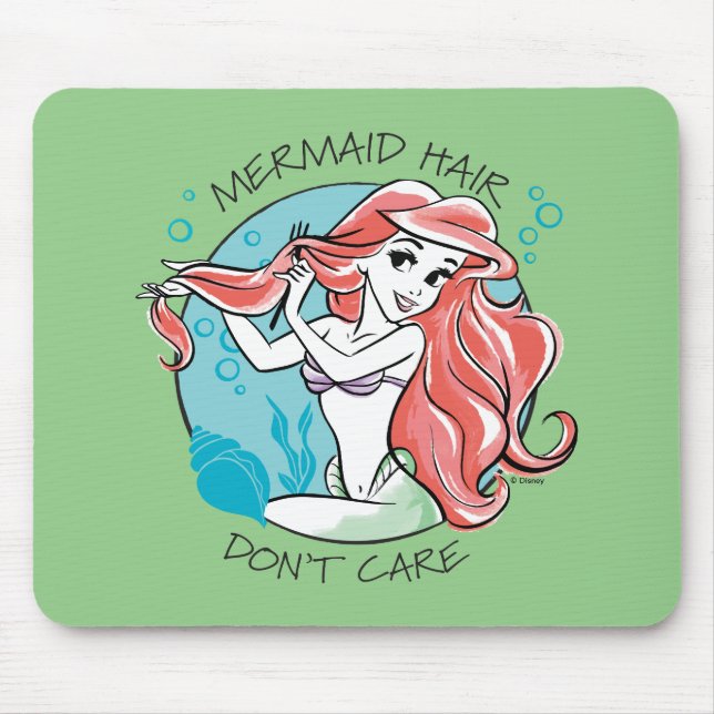 Ariel "Mermaid Hair Don't Care" Mouse Pad (Front)