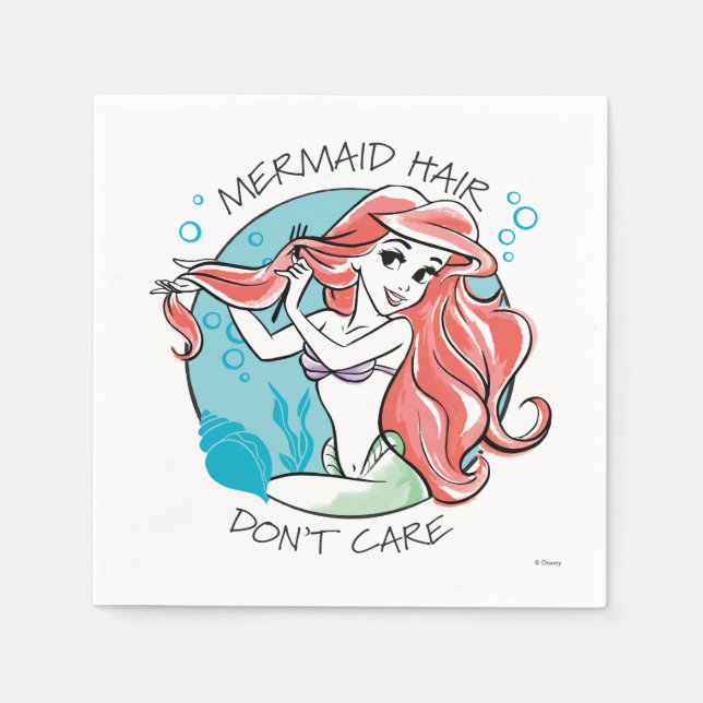 Ariel "Mermaid Hair Don't Care" Napkins (Front)