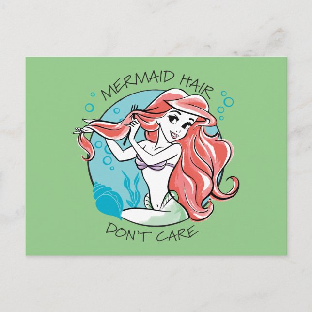 Ariel "Mermaid Hair Don't Care" Postcard (Front)