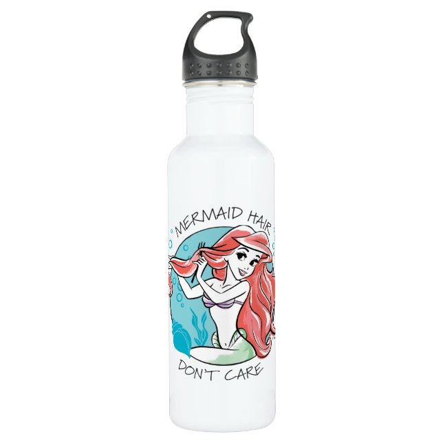 Ariel "Mermaid Hair Don't Care" Stainless Steel Water Bottle (Front)