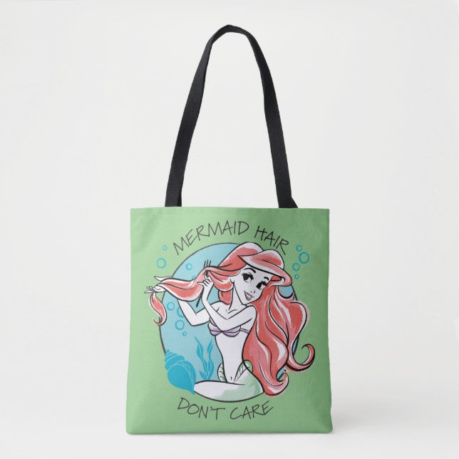 Ariel "Mermaid Hair Don't Care" Tote Bag (Front)