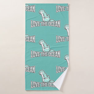 Ariel mermaid party Blue Bath Towel Set