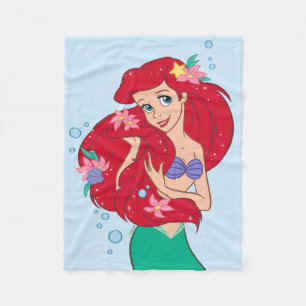 Ariel Ocean Beauty Bloom Fleece Blanket
