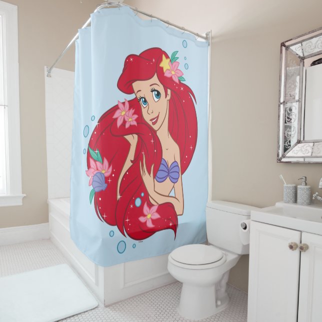 Ariel Ocean Beauty Bloom Shower Curtain (In Situ)