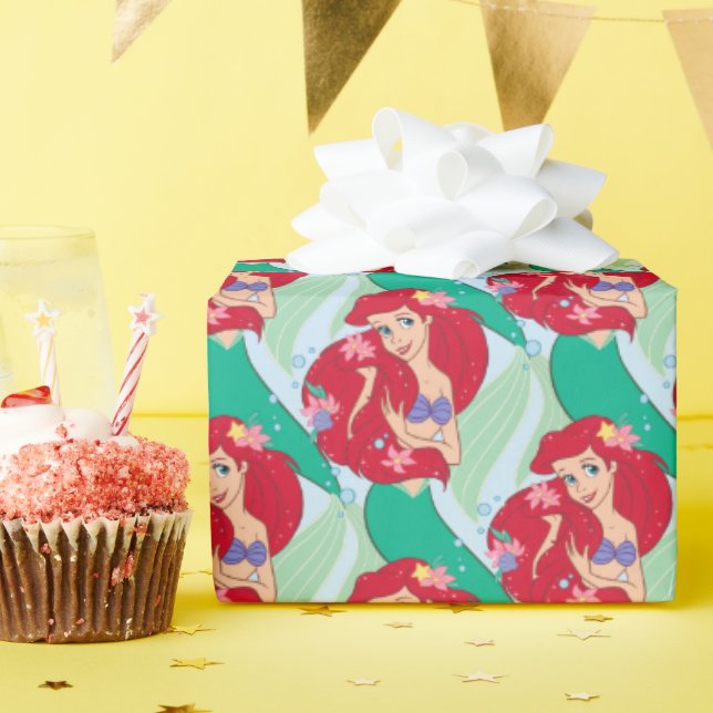 Ariel Ocean Beauty Bloom Wrapping Paper (Birthday Party)