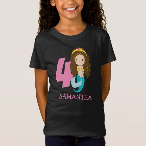 Ariel  Our Little Mermaid 4th birthday  T_Shirt