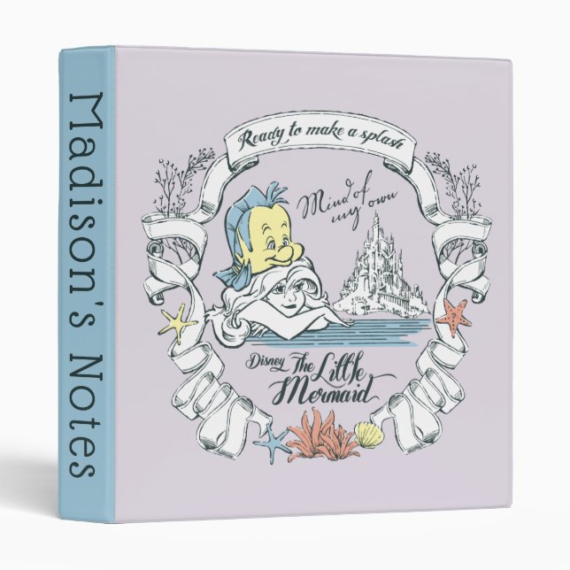 Ariel | Ready to Make a Splash 3 Ring Binder (Front/Spine)