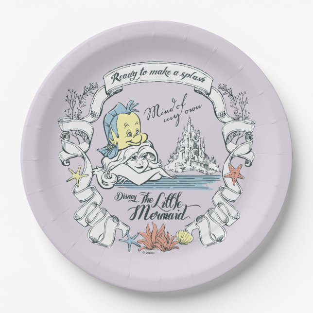 Ariel | Ready to Make a Splash Paper Plates (Front)