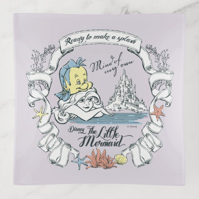 Ariel | Ready to Make a Splash Trinket Tray (Front)