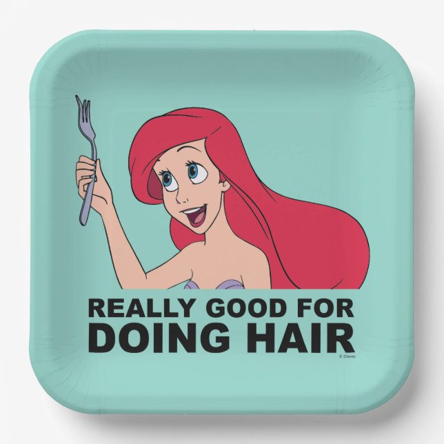 Ariel | Really Good for Doing Hair Paper Plates (Front)