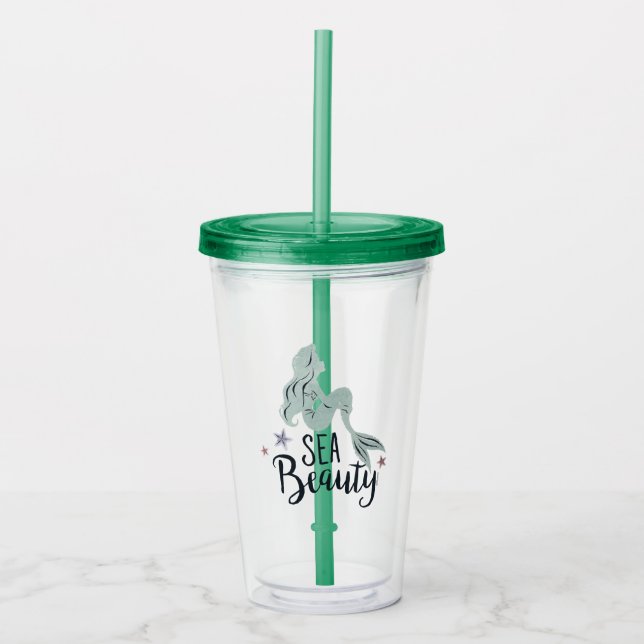Ariel Silhouette "Sea Beauty" Acrylic Tumbler (Front)
