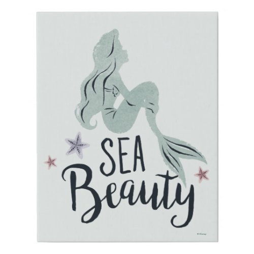 Ariel Silhouette Sea Beauty Faux Canvas Print