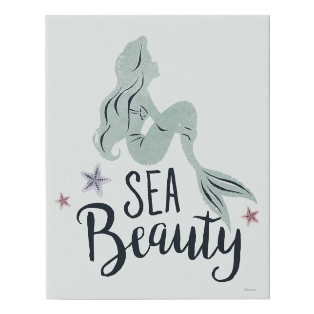 Ariel Silhouette "Sea Beauty" Faux Canvas Print (Front)