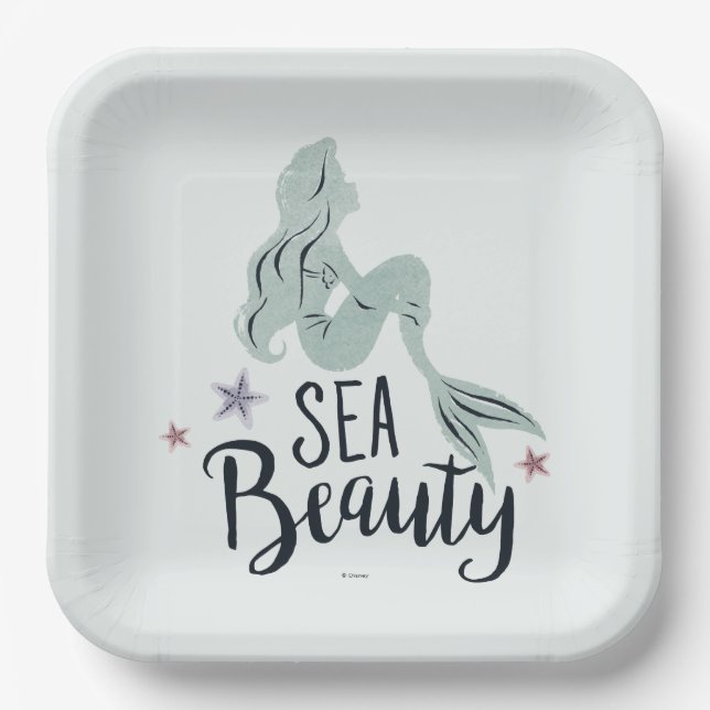 Ariel Silhouette "Sea Beauty" Paper Plates (Front)