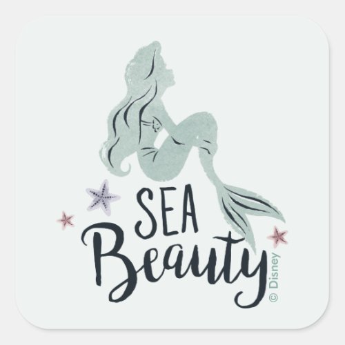 Ariel Silhouette "Sea Beauty" Square Sticker