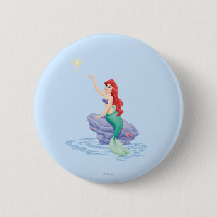 Ariel Sitting on Rock Button