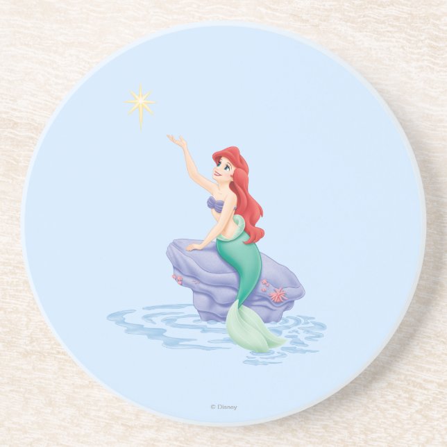 Ariel Sitting on Rock Sandstone Coaster (Front)