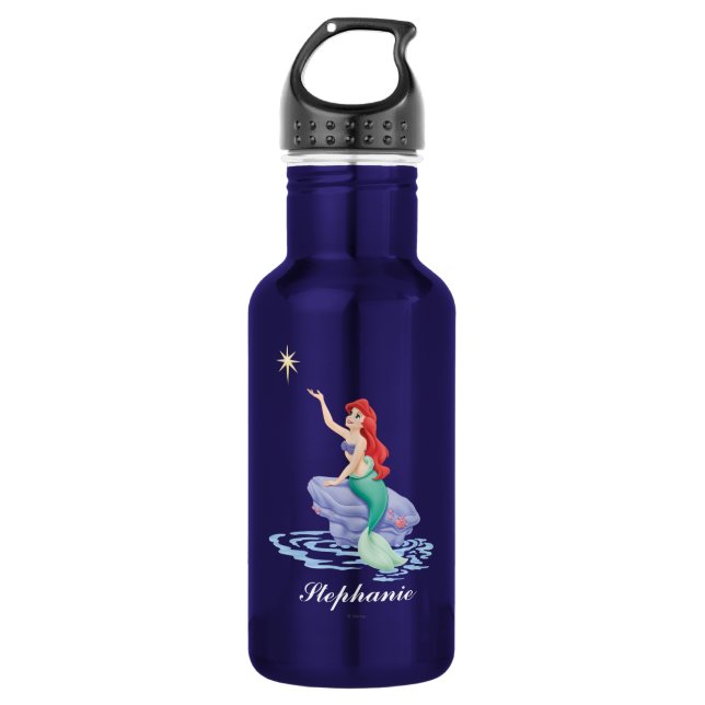 Ariel Sitting on Rock Water Bottle (Front)