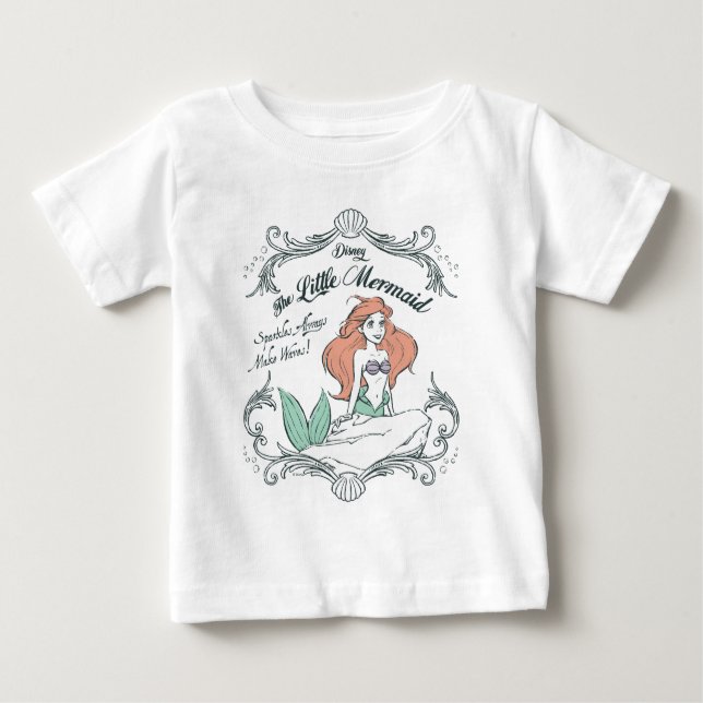 Ariel | Sparkles Always Make Waves Baby T-Shirt (Front)