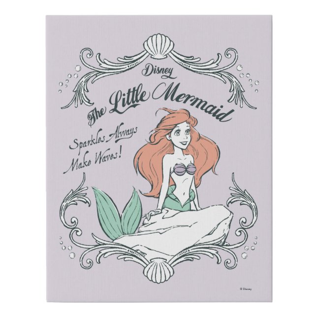 Ariel | Sparkles Always Make Waves Faux Canvas Print (Front)