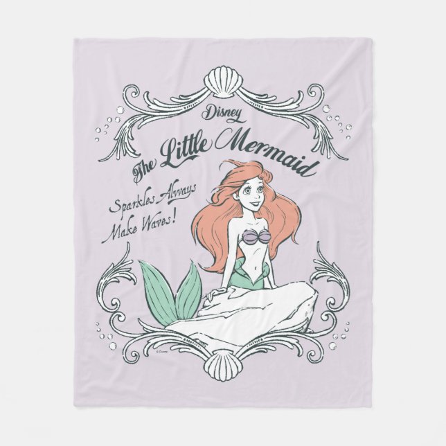 Ariel | Sparkles Always Make Waves Fleece Blanket (Front)