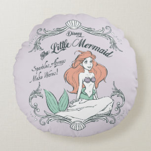 Ariel   Sparkles Always Make Waves Round Pillow