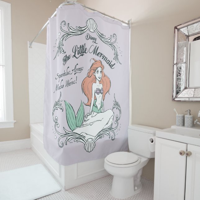 Ariel | Sparkles Always Make Waves Shower Curtain (In Situ)