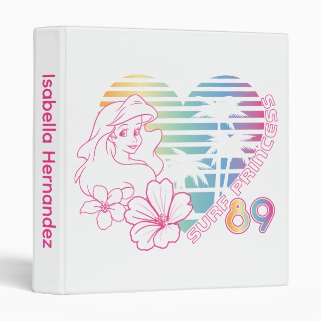 Ariel Surf Princess 89 Tropical Heart 3 Ring Binder (Front/Spine)