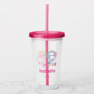 Ariel Surf Princess 89 Tropical Heart Acrylic Tumbler