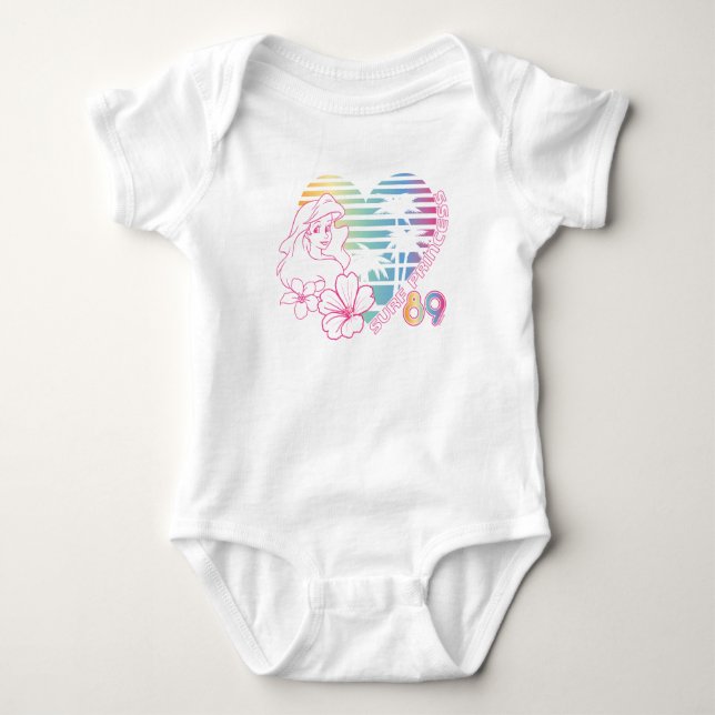 Ariel Surf Princess 89 Tropical Heart Baby Bodysuit (Front)