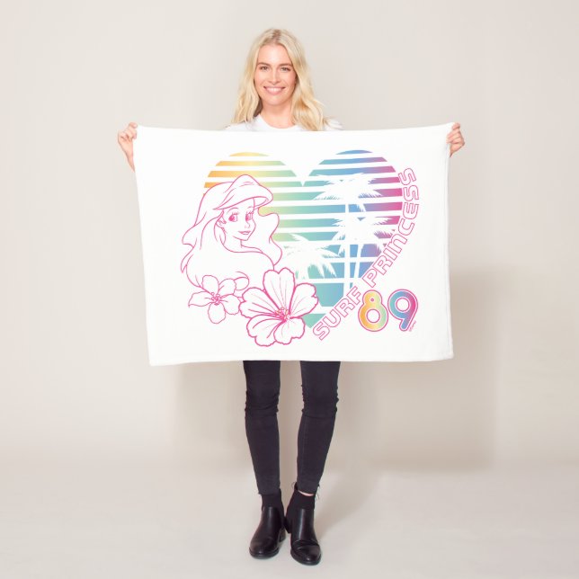 Ariel Surf Princess 89 Tropical Heart Fleece Blanket (In Situ)