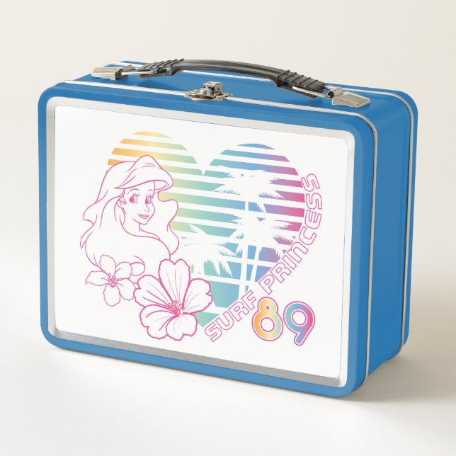 Ariel Surf Princess 89 Tropical Heart Metal Lunch Box (Front)