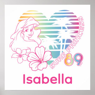 Ariel Surf Princess 89 Tropical Heart Poster