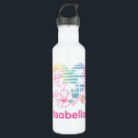 Ariel Surf Princess 89 Tropical Heart Stainless Steel Water Bottle<br><div class="desc">Surf the waves with Ariel! This wonderfully retro graphic features Ariel outlined over a retrowave rainbow gradient heart with palm trees and flowers. Shop this graphic on your favorite custom Zazzle gifts!</div>