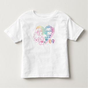 Ariel Surf Princess 89 Tropical Heart Toddler T-shirt