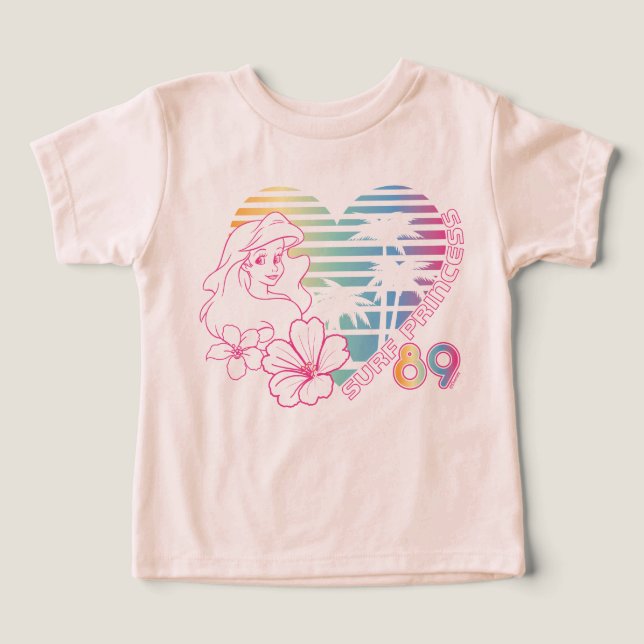 Ariel Surf Princess 89 Tropical Heart Toddler T-shirt (Design Front)
