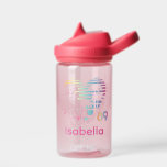 Ariel Surf Princess 89 Tropical Heart Water Bottle<br><div class="desc">Surf the waves with Ariel! This wonderfully retro graphic features Ariel outlined over a retrowave rainbow gradient heart with palm trees and flowers. Shop this graphic on your favorite custom Zazzle gifts!</div>