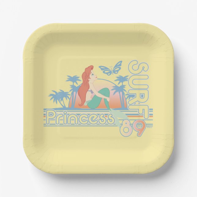 Ariel Surf Princess 89 Tropical Sunset Paper Plates (Front)