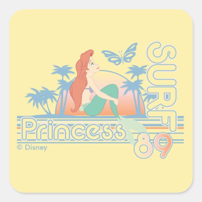 Ariel Surf Princess 89 Tropical Sunset Square Sticker (Front)