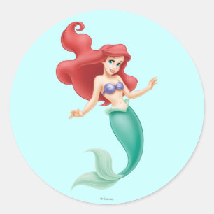 Ariel Swimming Classic Round Sticker