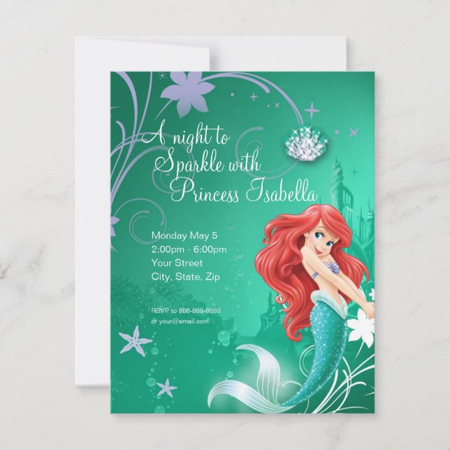 Ariel | The Little Mermaid Birthday Invitation (Front)