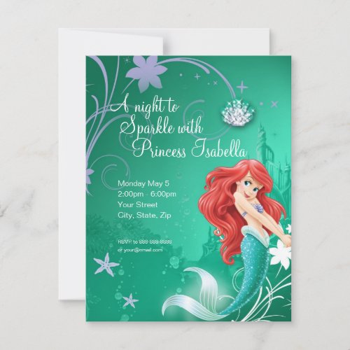 Ariel  The Little Mermaid Birthday Invitation