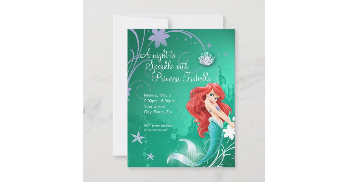 Little Mermaid Invitation  Mermaid Princess Ariel Invites